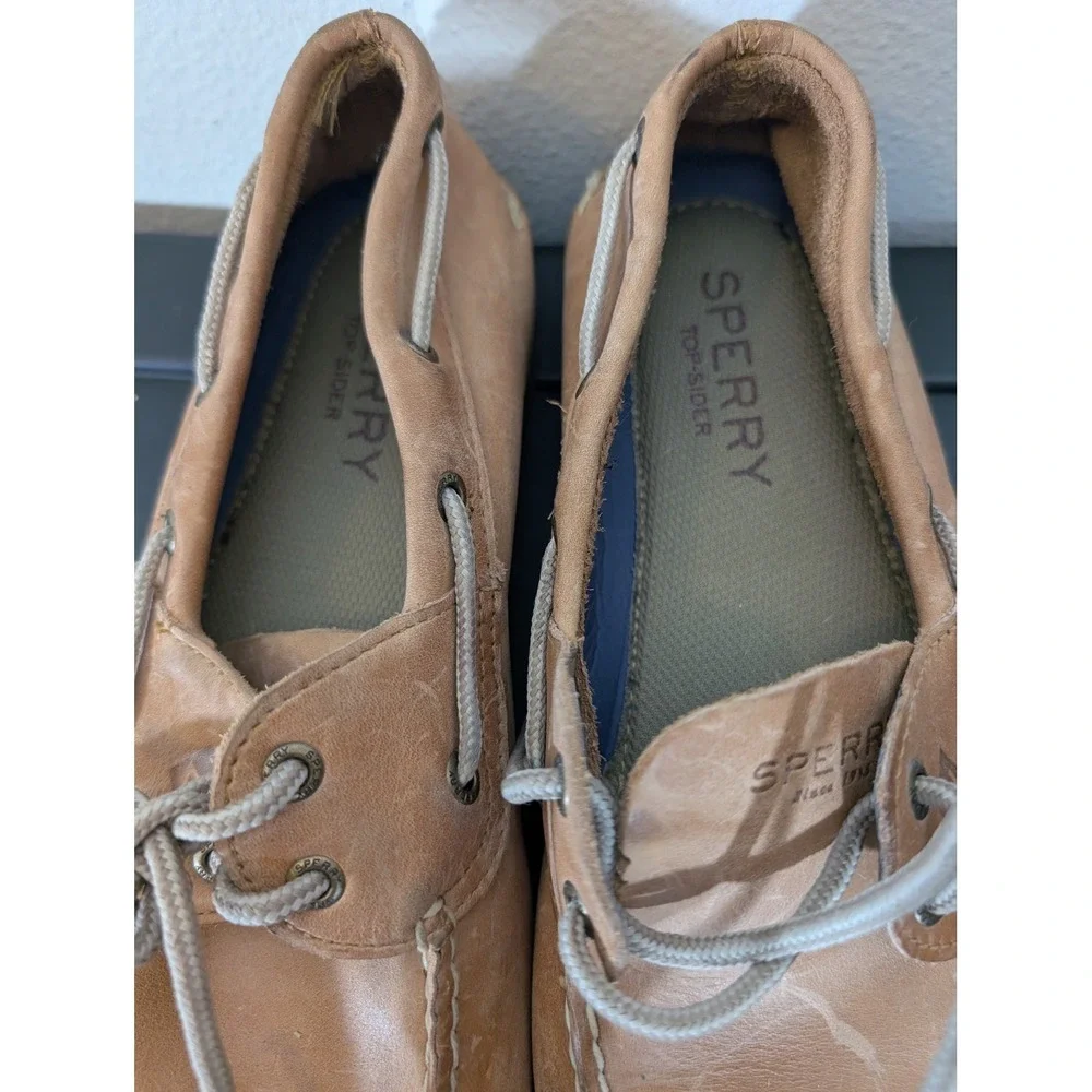 Sperry Top-Sider Mens 10.5M Tan Leather Boat Shoes Authentic Original 0777894
